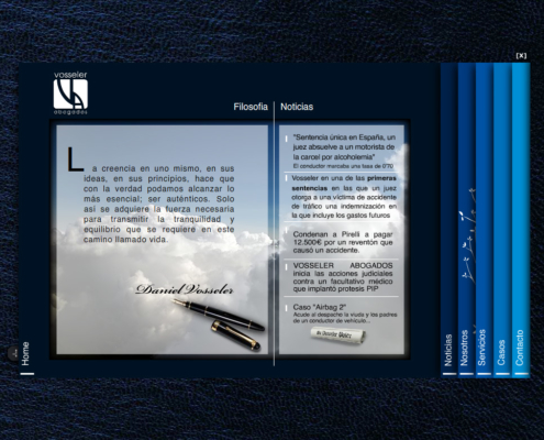 Desarrollo de la página web corporativa VOSSELER ABOGADOS