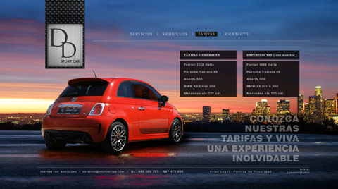 Desarrollo de la página web comercial DDSPORT CAR