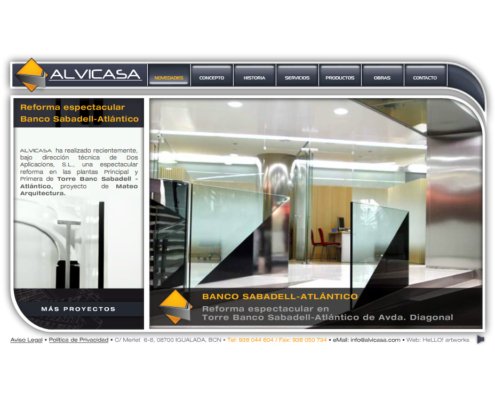 Desarrollo de la página web corporativa ALVICASA