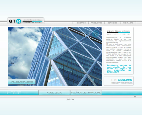 Desarrollo de la página web corporativa GABINETE TÉCNICO DE RIESGOS