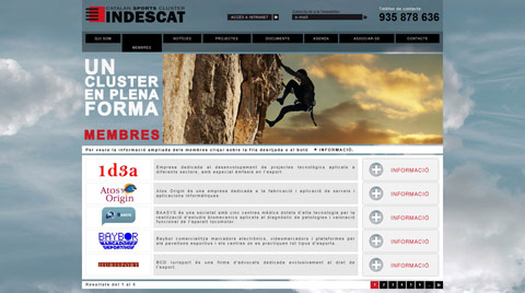 Desarrollo de la página web corporativa INDESCAT: CATALAN SPORTS CLUSTER