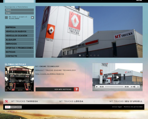 Development of corporate website MT TRUCKS