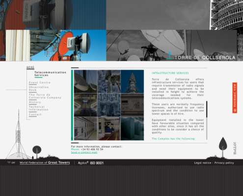 Development of corporate website TORRE DE COLLSEROLA