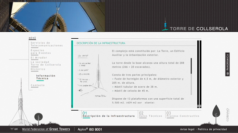 Desarrollo de la página web corporativa TORRE DE COLLSEROLA