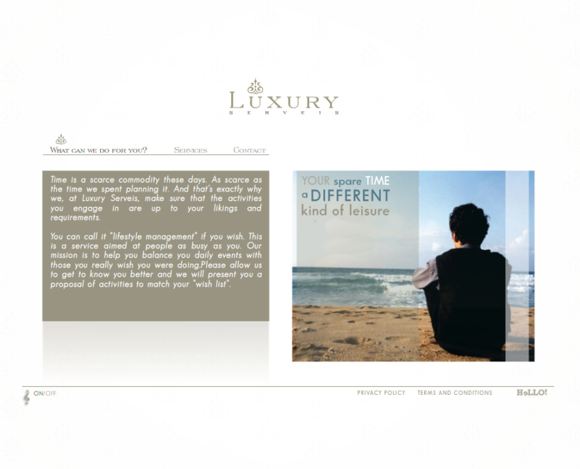 Desarrollo de la página web corporativa LUXURY SERVEIS