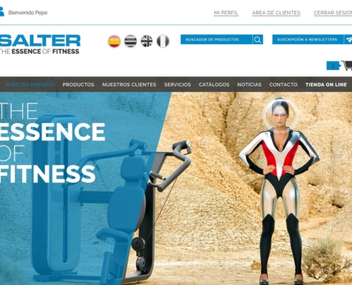 Desarrollo de la página web corporativa con tienda online SALTER FITNESS