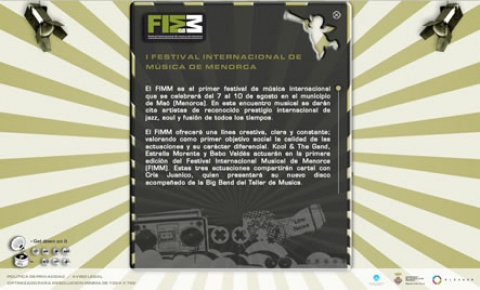 Desarrollo de la página web de Festival de Música Menorca 2008 - FIMM