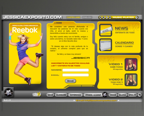 Desarrollo de la página web personal de la estrella de fitness JÉSSICA EXPÓSITO