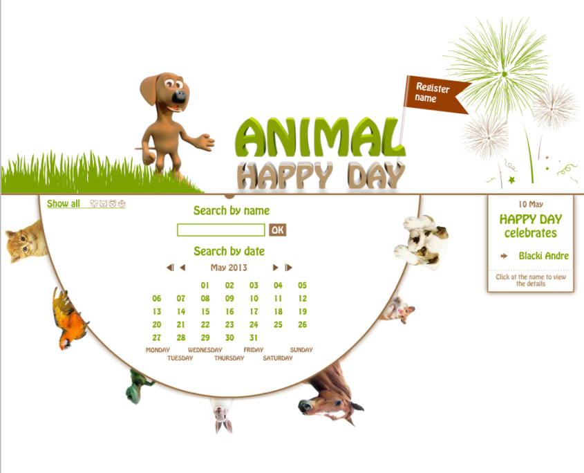 Development of the commercial online application ANIMAL HAPPY DAY